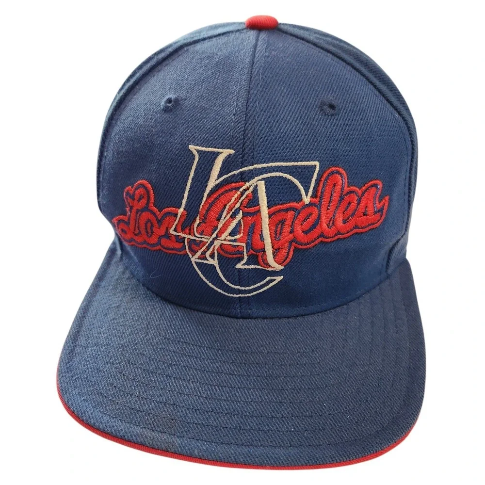 Adidas NBA Los Angeles Clippers Snapback Hat Blue Red LA Logo Cap Mens‎ OSFM